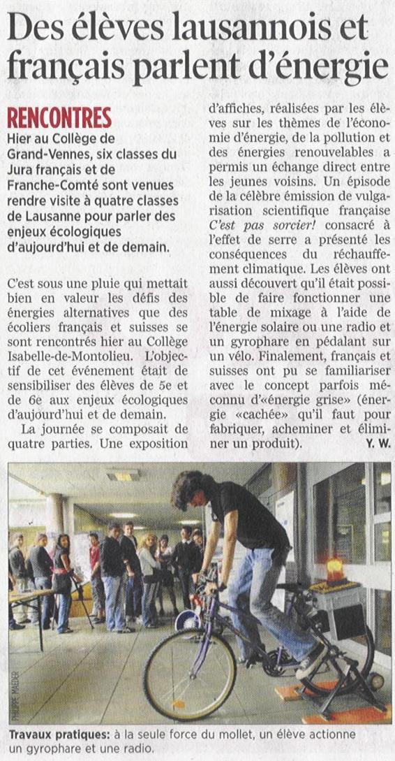 l'article du journal avec photo